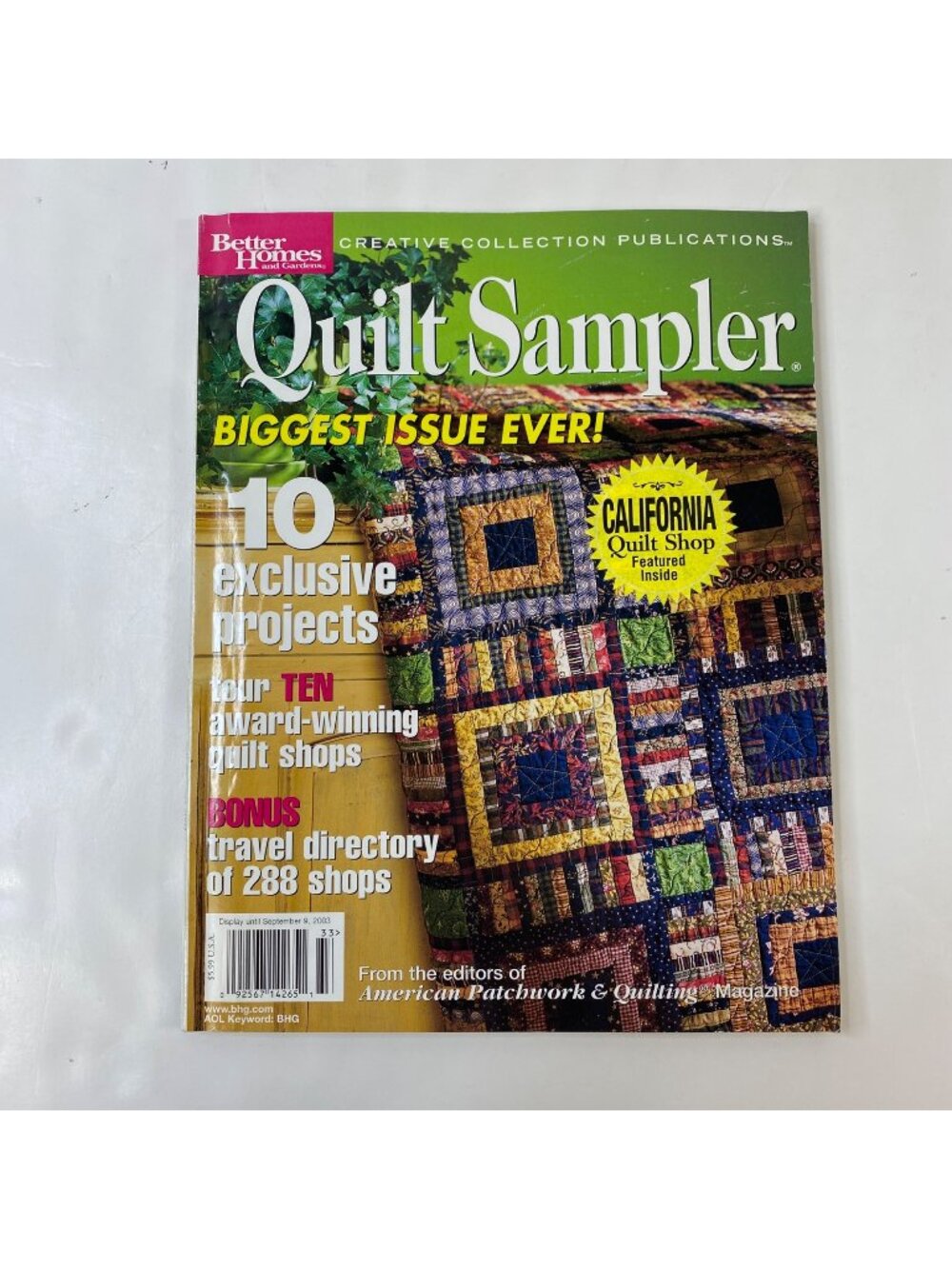 Better Homes & Gardens Quilt Sampler Magazine 2003 Biggest Issue Ever Patterns